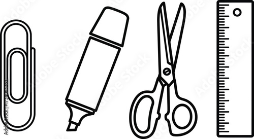 Vector art of office supplies collection