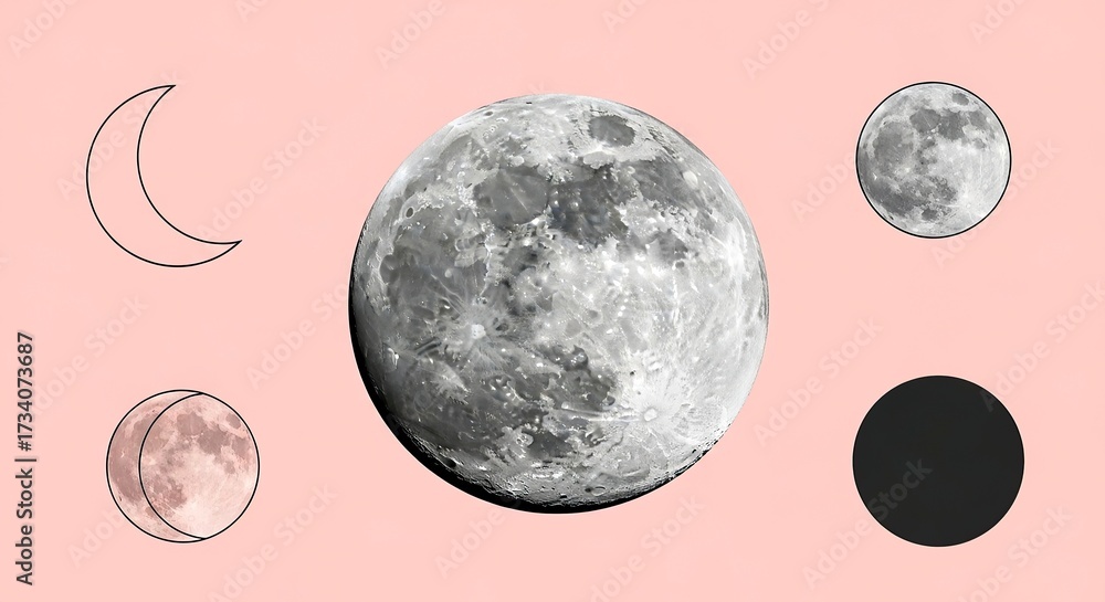 Obraz premium Phases of moon illustration