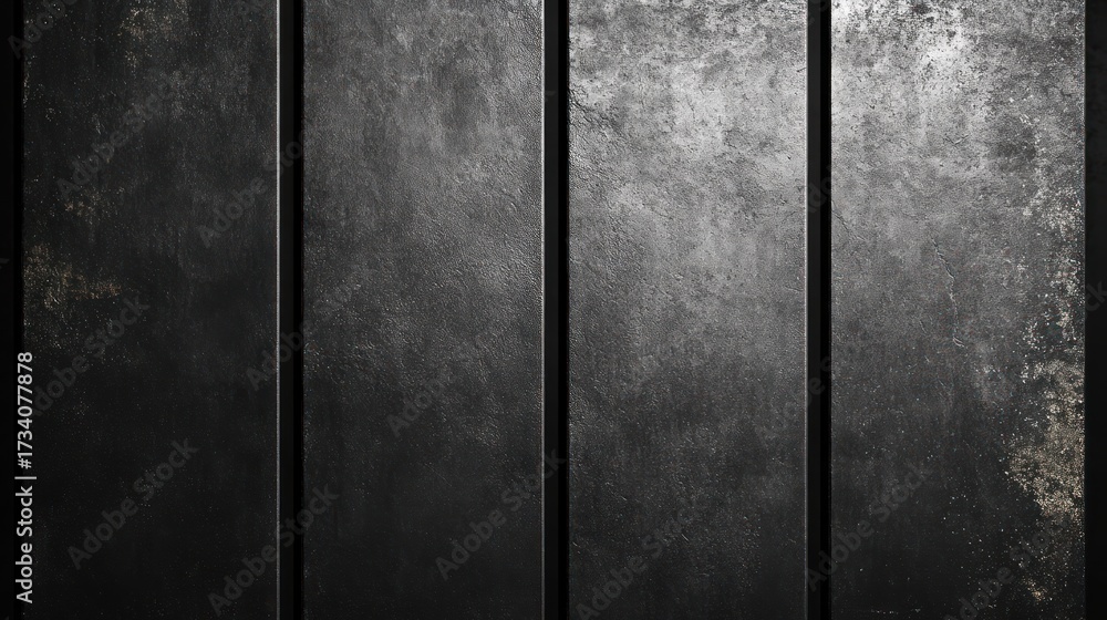 Fototapeta premium Dark metal texture, grunge background, vertical stripes