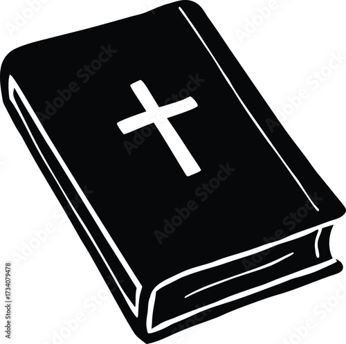 Religious bible with christian cross on cover design