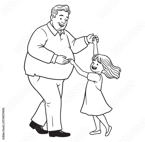 Father and daughter joyfully dancing together in a loving moment of pure happiness