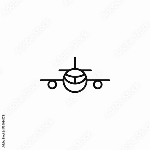 airplane front view icon sign vector