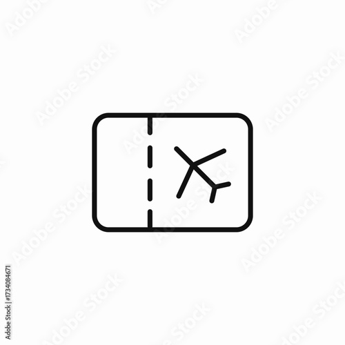 airplane ticket stub icon sign vector
