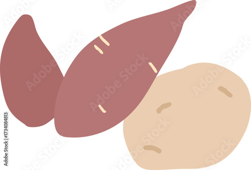 구황작물 일러스트