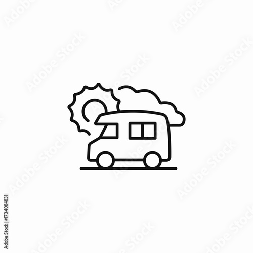 an rv driving icon sign vector