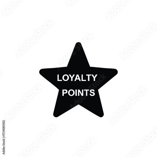 Black star badge with the words 'LOYALTY POINTS' written across the center in bold white letters, symbolizing reward programs or customer loyalty schemes