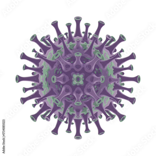 Stylized Purple Virus Particle