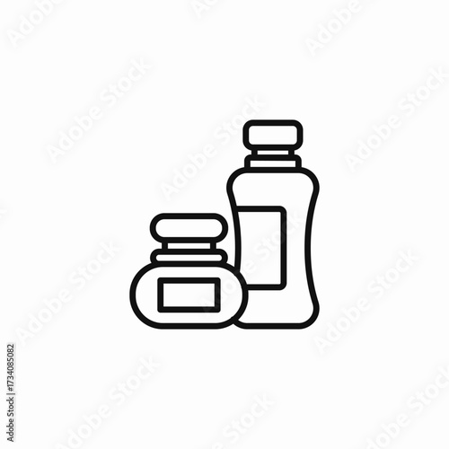beauty products bottles icon sign vector