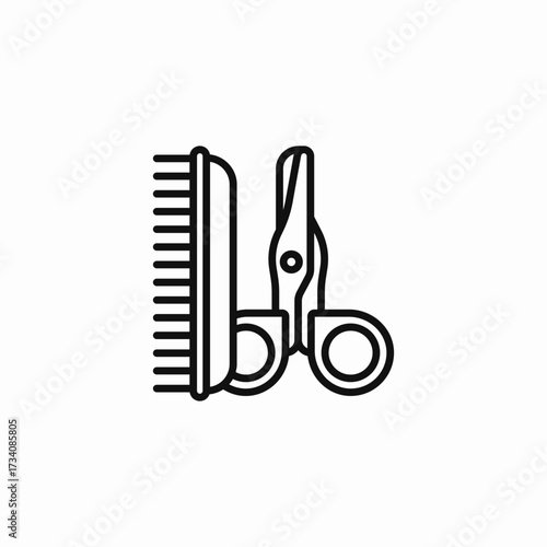 comb scissors icon sign vector