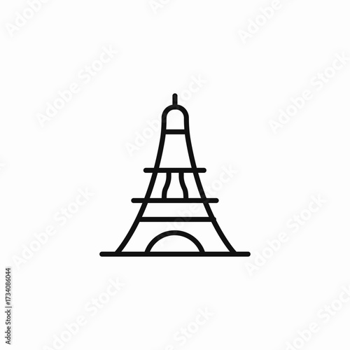 eiffel tower landmark icon sign vector