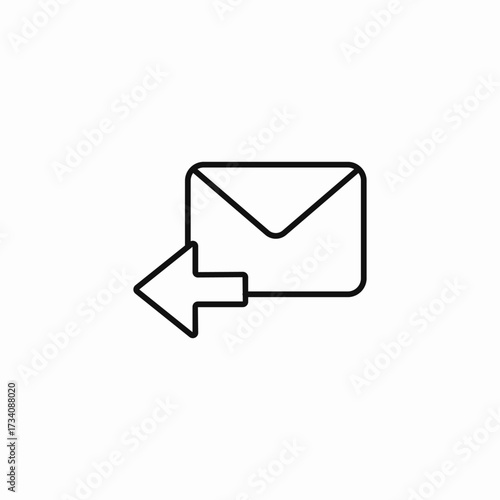 incoming email with arrow icon sign vector