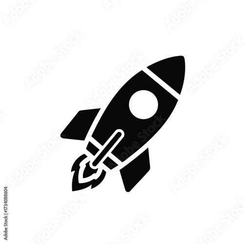 Stylized Rocket Representing Space Exploration and Innovation in a Minimalist Design