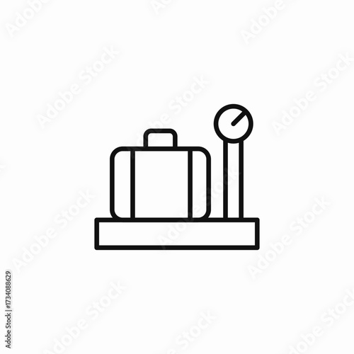 luggage on scale icon sign vector