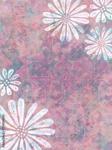 Distressed vintage floral scrapbook paper