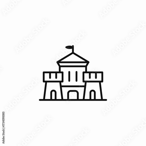 medieval castle fortress icon sign vector