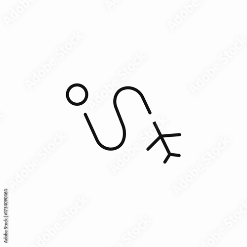 plane flight path icon sign vector