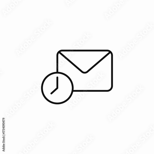 pending email with clock icon sign vector