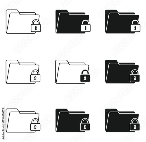 Secure digital file folders representing data protection and confidentiality concepts
