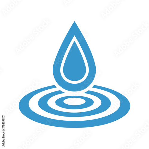 Blue Water Drop Ripples Icon wave splash