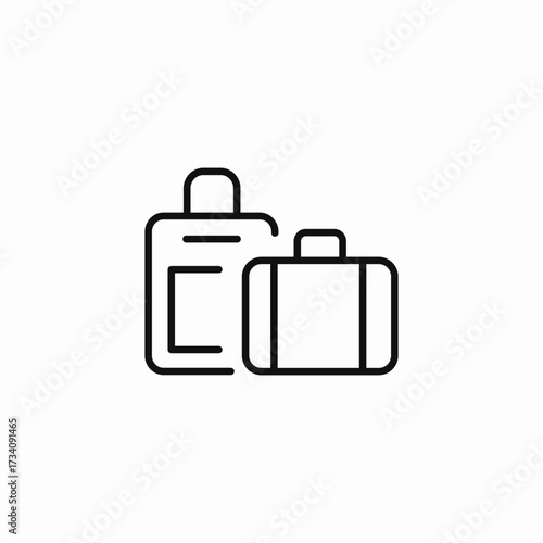 two suitcases standing icon sign vector
