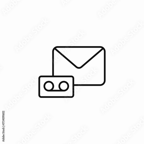 voice message envelope icon sign vector