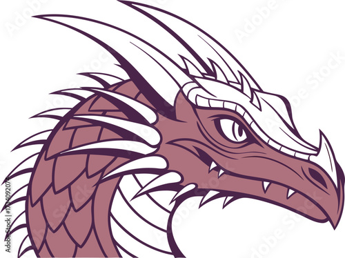 Stylized Dragon Head Mascot Logo