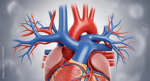 Detailed anatomical illustration of human heart