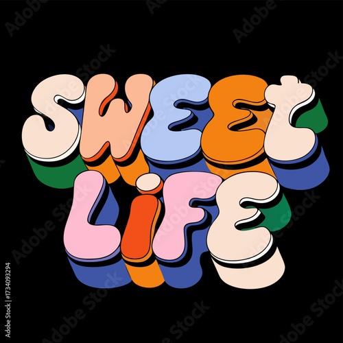 Sweet Life Candy Style 3D Typography