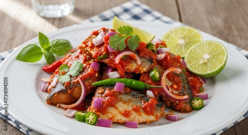 Spicy Canned Sardine Salad with Herbs and Lime.