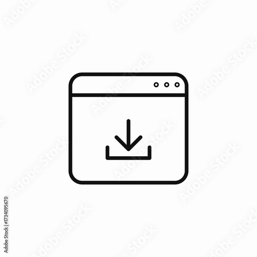 browser with download icon icon sign vector