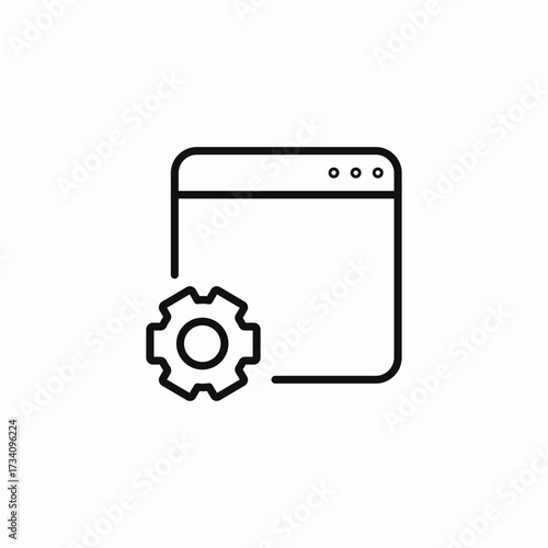 browser with settings gear icon sign vector