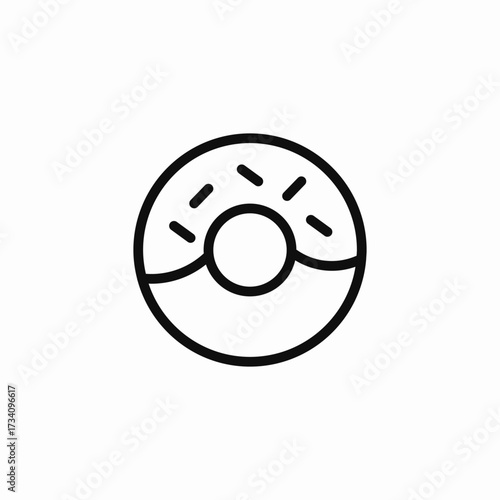 chocolate sprinkles donut icon sign vector