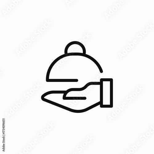 cloche service on tray icon sign vector