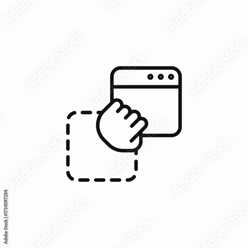 drag and drop website icon sign vector