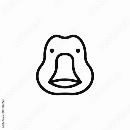 duck head face icon sign vector