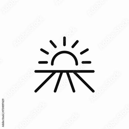 field growing sun icon sign vector