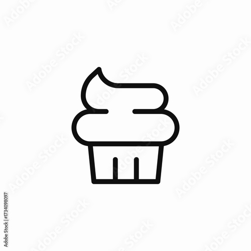 frosted cupcake icon icon sign vector