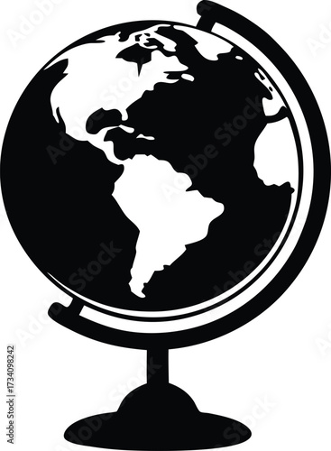  globe stand vector, world map education tool  