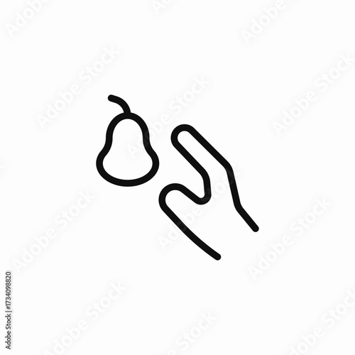 hand holding pear icon sign vector