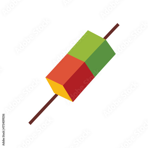Colorful Skewer with Cubes Icon food