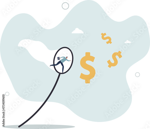 Catch bargain stock earning, investment opportunity with high profit return, get rich by earn more money and income concept.life and employment of people.