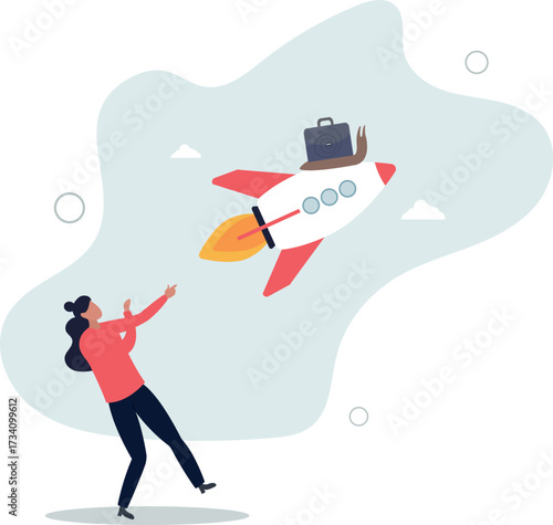 Accelerate business, increase agility and efficiency, sprint or fast, innovation to increase work speed concept.life and employment of people.