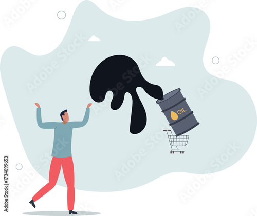Crude oil investment, buy oil stock to make profit, fuel, power or energy company concept.life and employment of people.