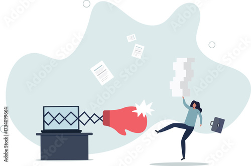 Cyber bullying, online harassment using social media to threatened people, violent using electronic means concept.life and employment of people.