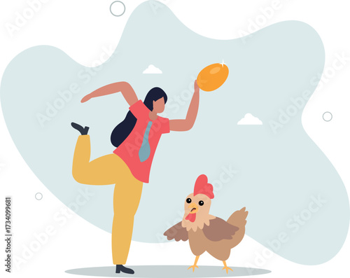Golden egg, precious high return investment or success retirement planning with dividend concept.life and employment of people.
