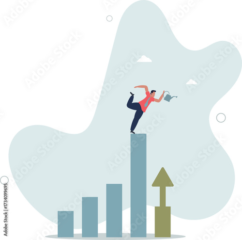 Economic recover from money stimulus, leadership to grow business, investment growth or profit and earning concept.life and employment of people.