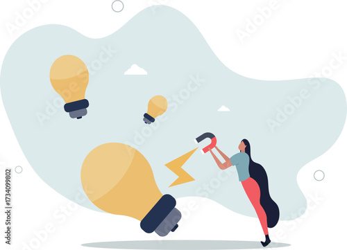 Imagination to create new ideas, creativity or innovation for new business concept.life and employment of people.
