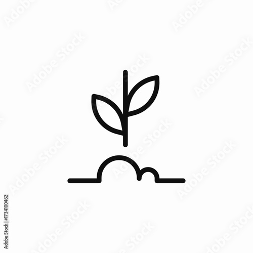 sprouting plant soil icon sign vector