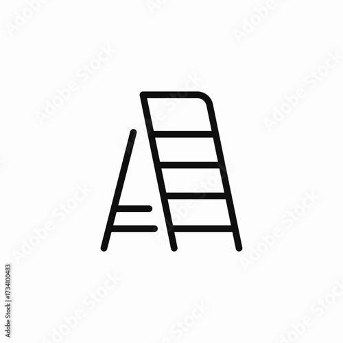 step ladder icon icon sign vector
