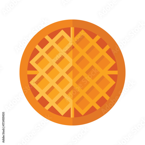 Flat Design Waffle with Grid Pattern food breakfast
